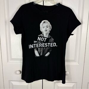 Marilyn Monroe Not Interested Graphic T Shirt Black Women's Size 1X